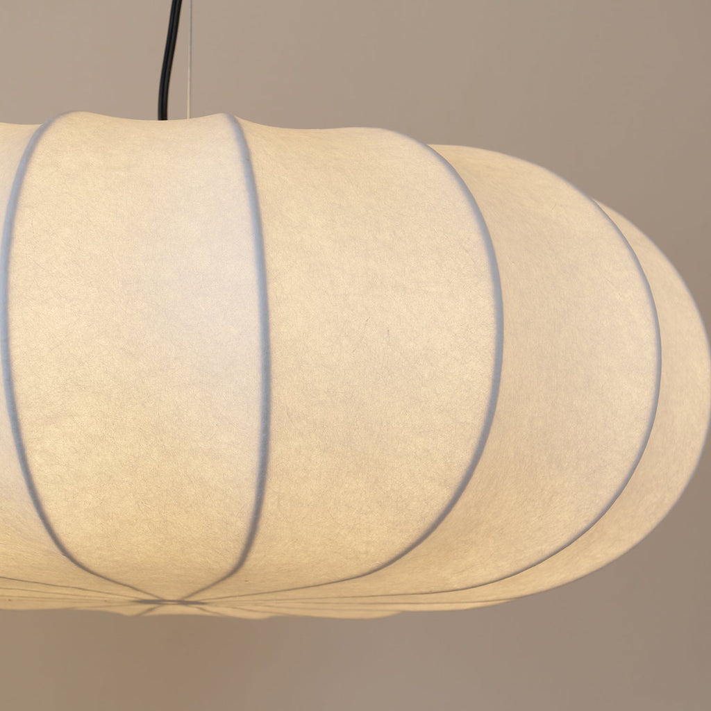 Silk Pendant Lamp - Oblate Design, Modern Lighting Fixture for Home Decor & Dining Room