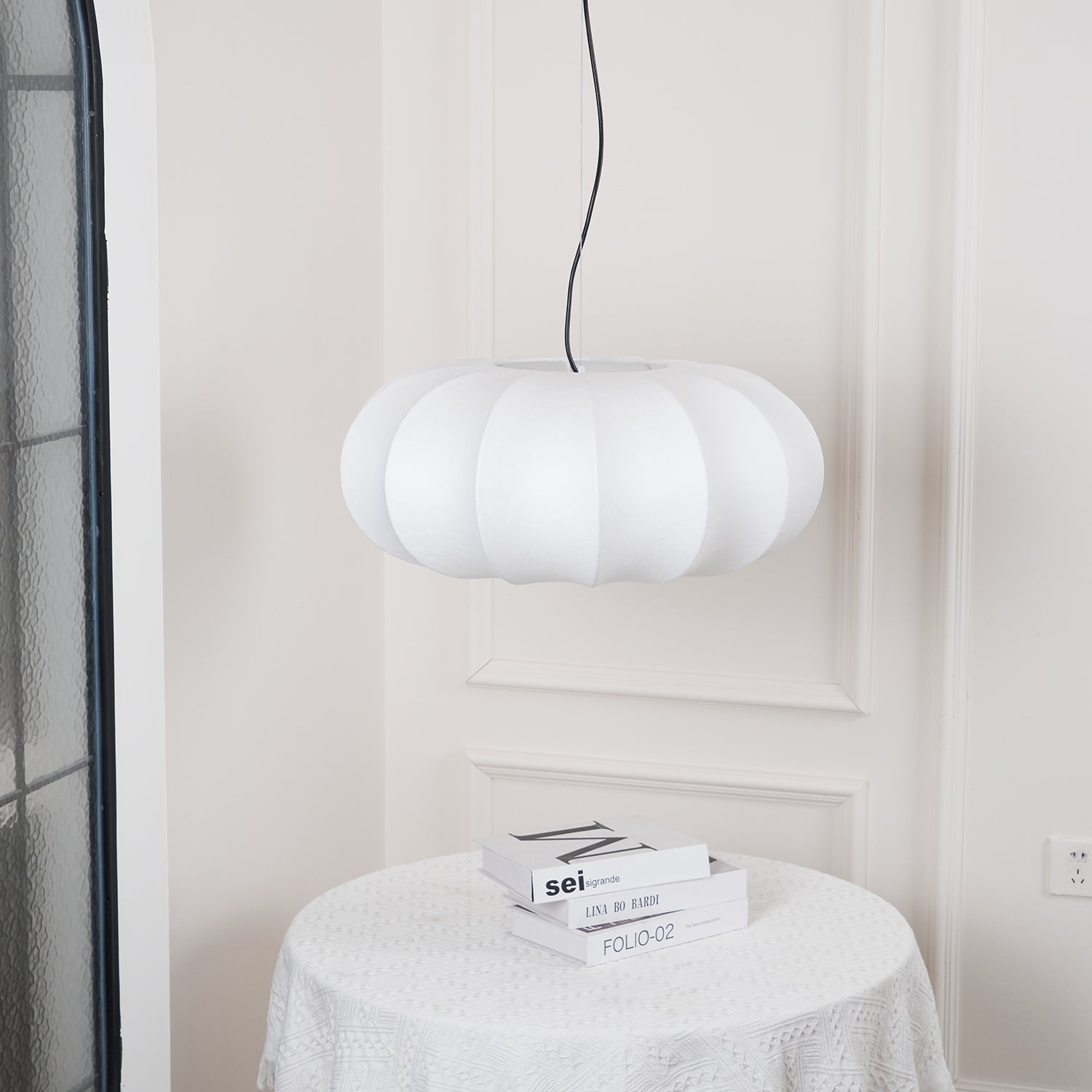 Silk Pendant Lamp - Oblate Design, Modern Lighting Fixture for Home Decor & Dining Room