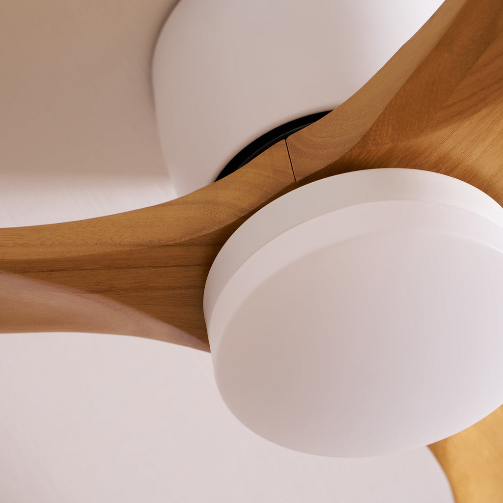 Nordic Wooden Ceiling Fan Light | LED, 6-Speed Control & Minimalist Design for Indoor Spaces (42"/48"/52")