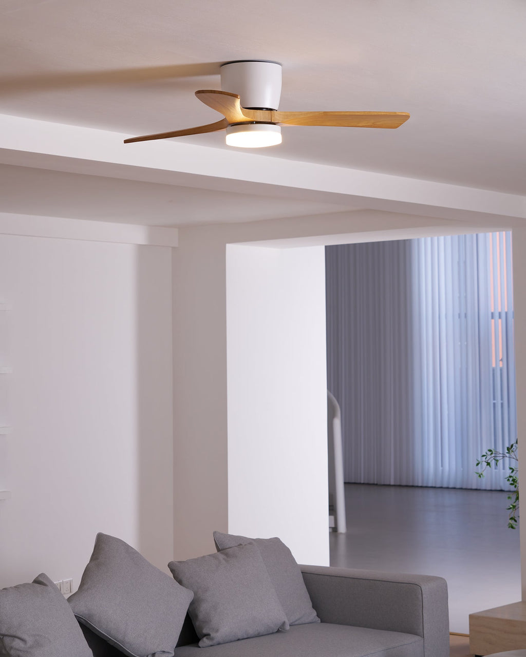 Nordic Wooden Ceiling Fan Light | LED, 6-Speed Control & Ideal for Indoor Spaces, Available in 42", 48", 52" Sizes
