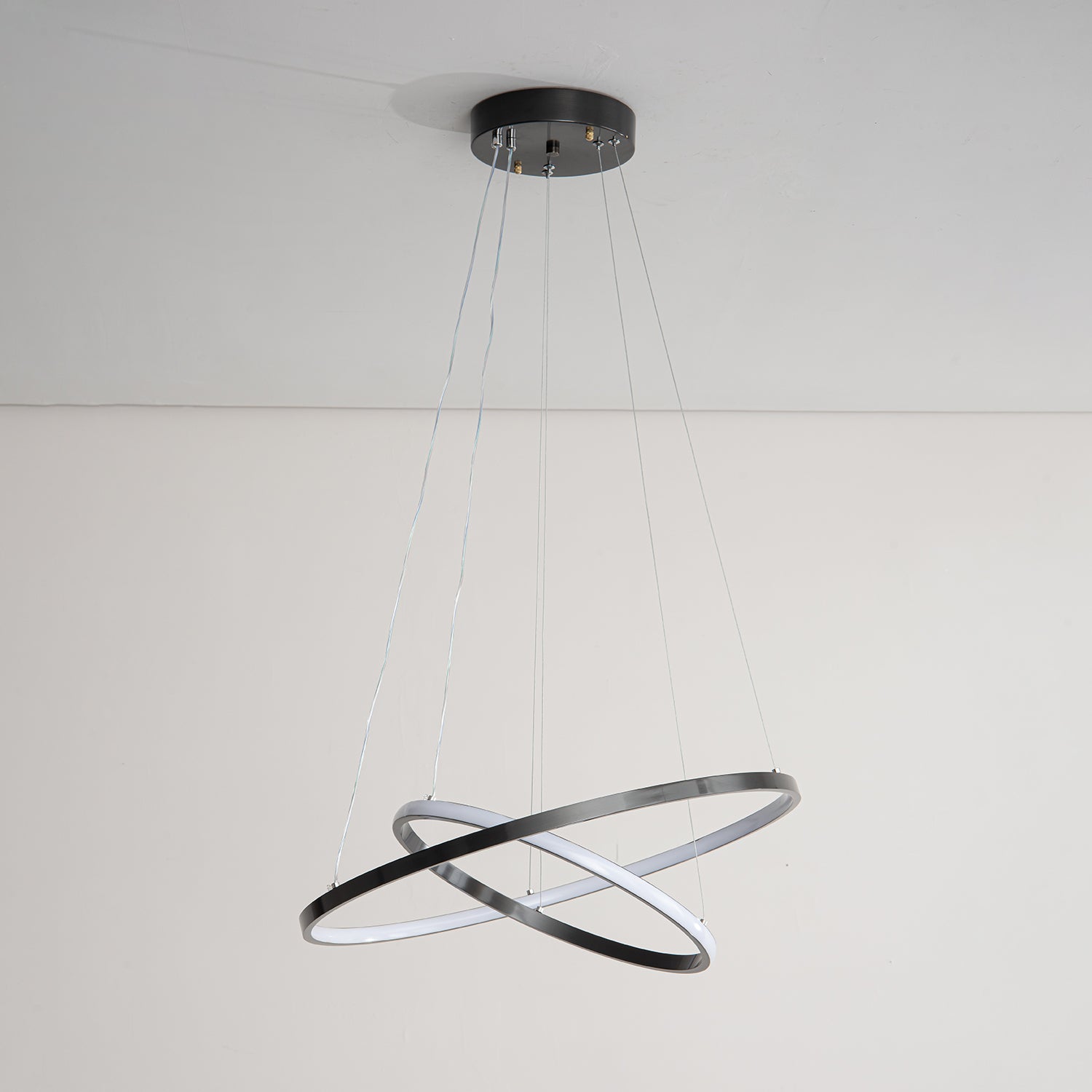 Orrery Rings Chandelier | Integrated LED, Brass Construction & Ideal for Modern Interiors and Luxury Spaces