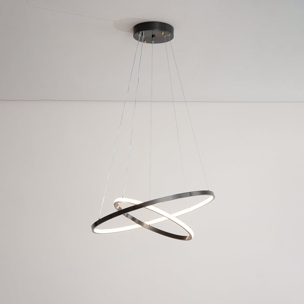 Orrery Rings Chandelier | Integrated LED, Brass Construction & Ideal for Modern Interiors and Luxury Spaces