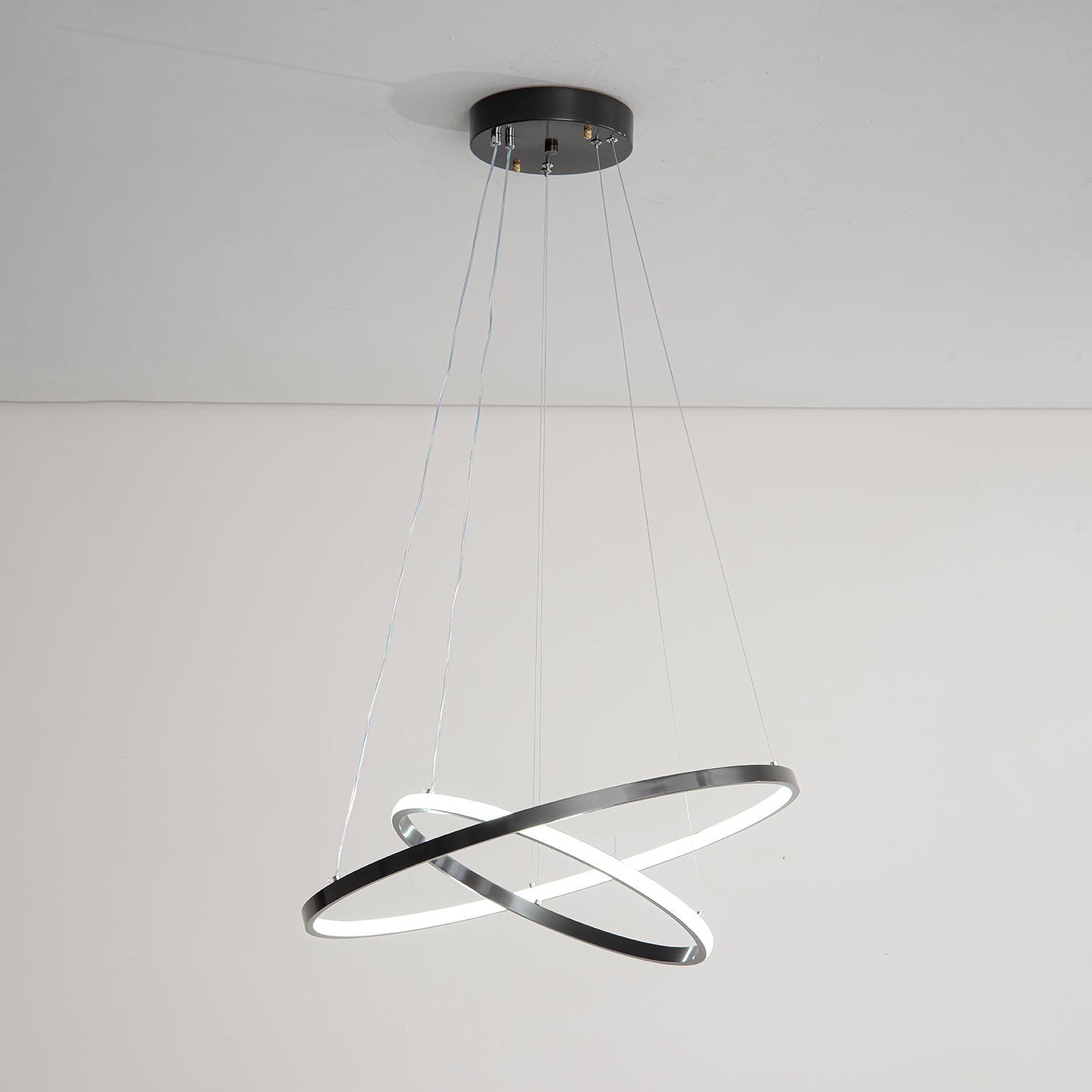 Orrery Rings Chandelier | Integrated LED, Brass Construction & Ideal for Modern Interiors and Luxury Spaces