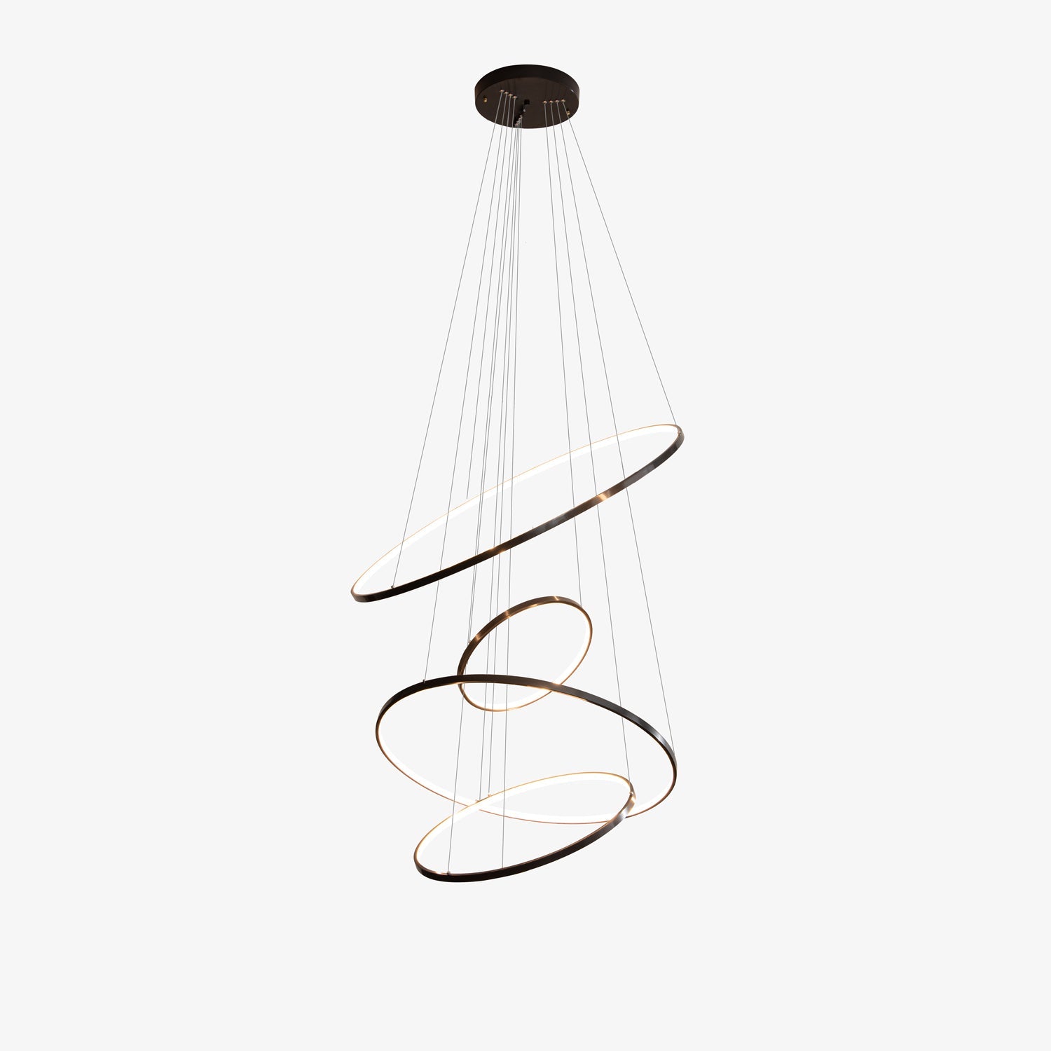 Orrery Rings Chandelier | Integrated LED, Brass Construction & Ideal for Modern Interiors and Luxury Spaces