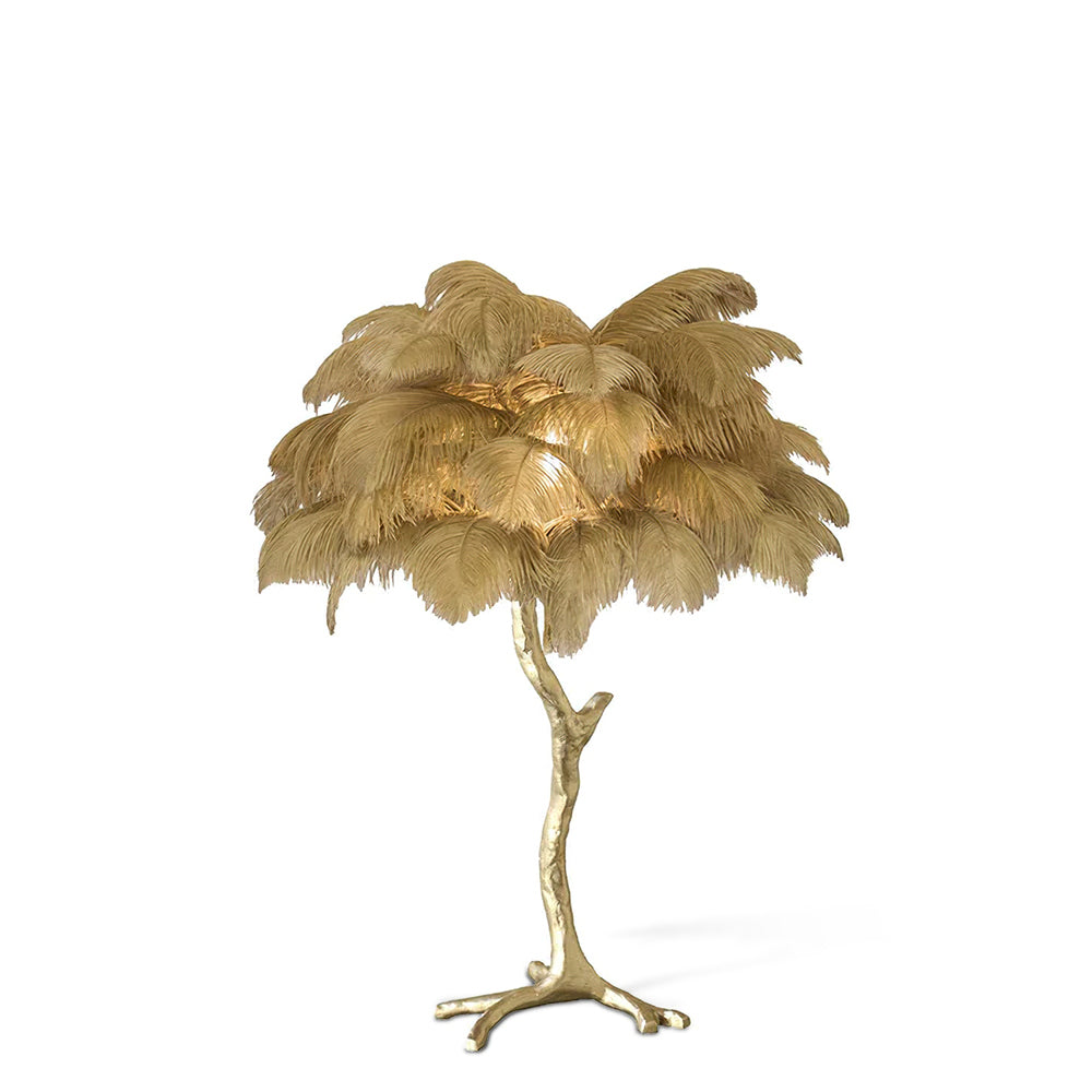 Ostrich Feather Table Lamp with Adjustable Brightness for Living Room & Bedroom Decor