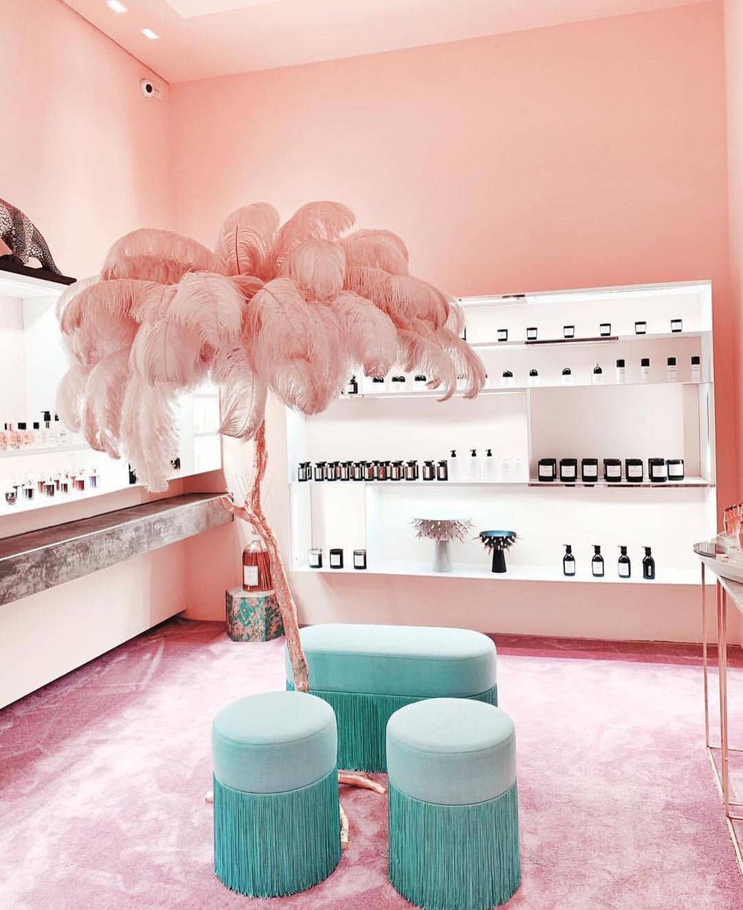 Brass Floor Lamp with Ostrich Feather Shade - Modern Lighting for Living Room & Bedroom Decor