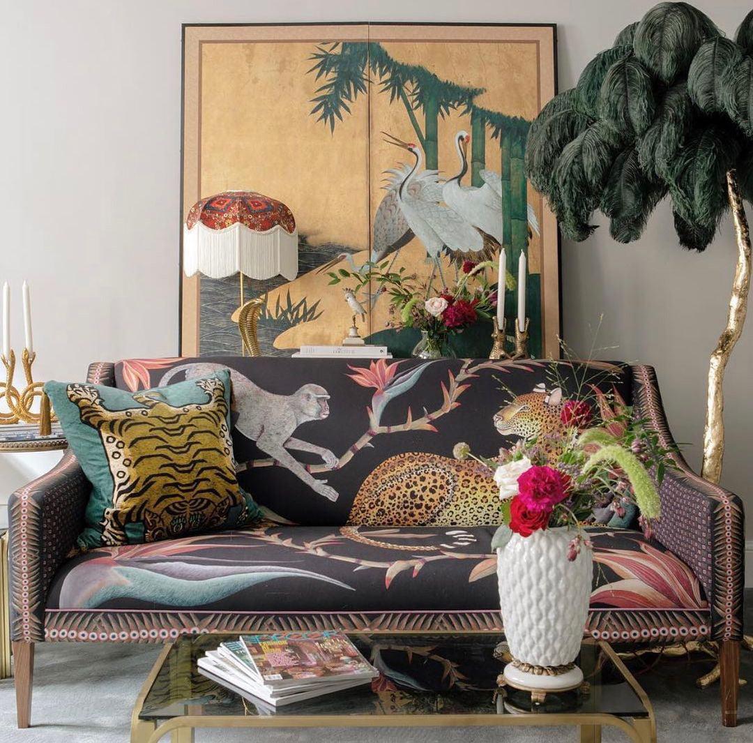 Brass Floor Lamp with Ostrich Feather Shade - Modern Lighting for Living Room & Bedroom Decor