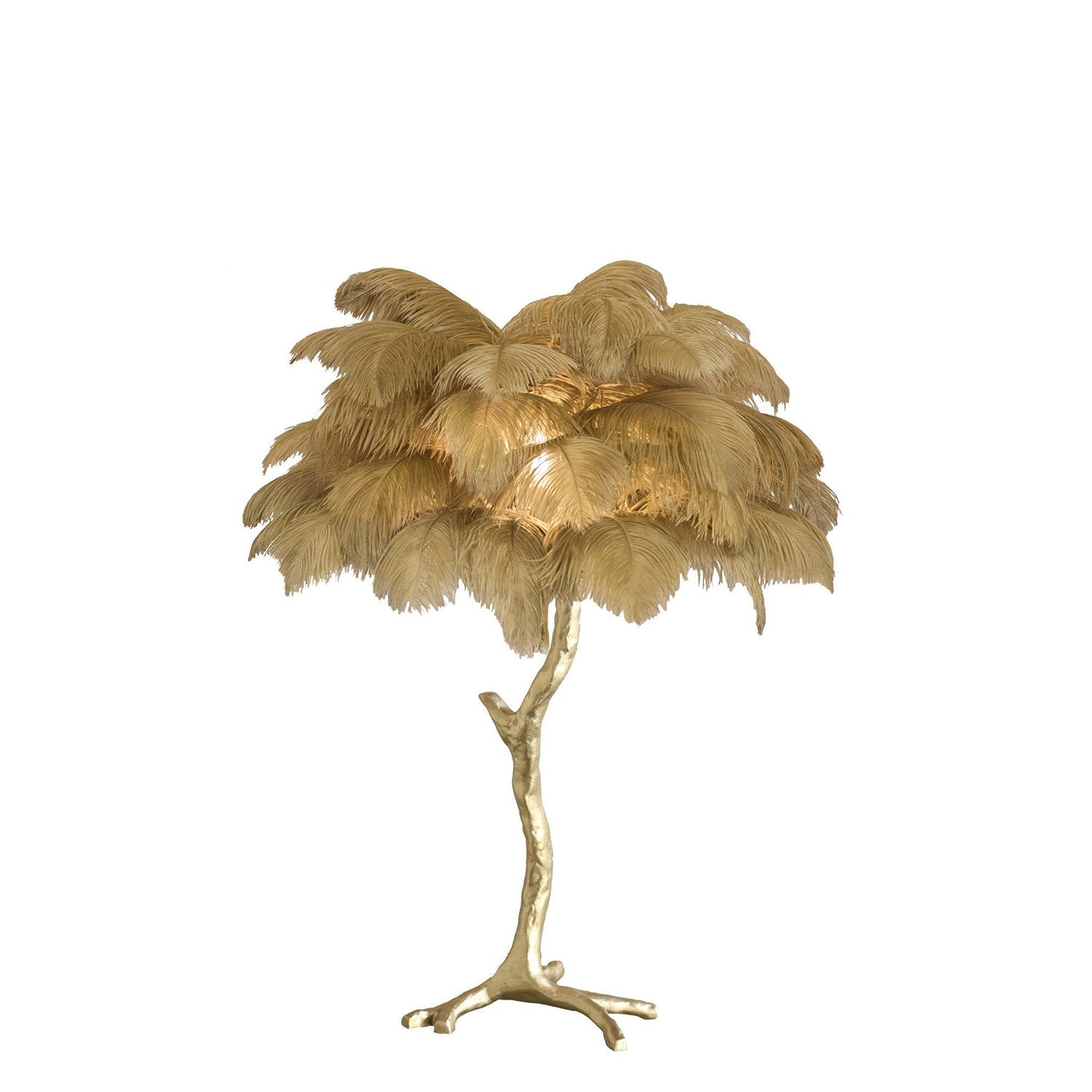 Ostrich Feather Table Lamp with Adjustable Brightness for Living Room & Bedroom Decor
