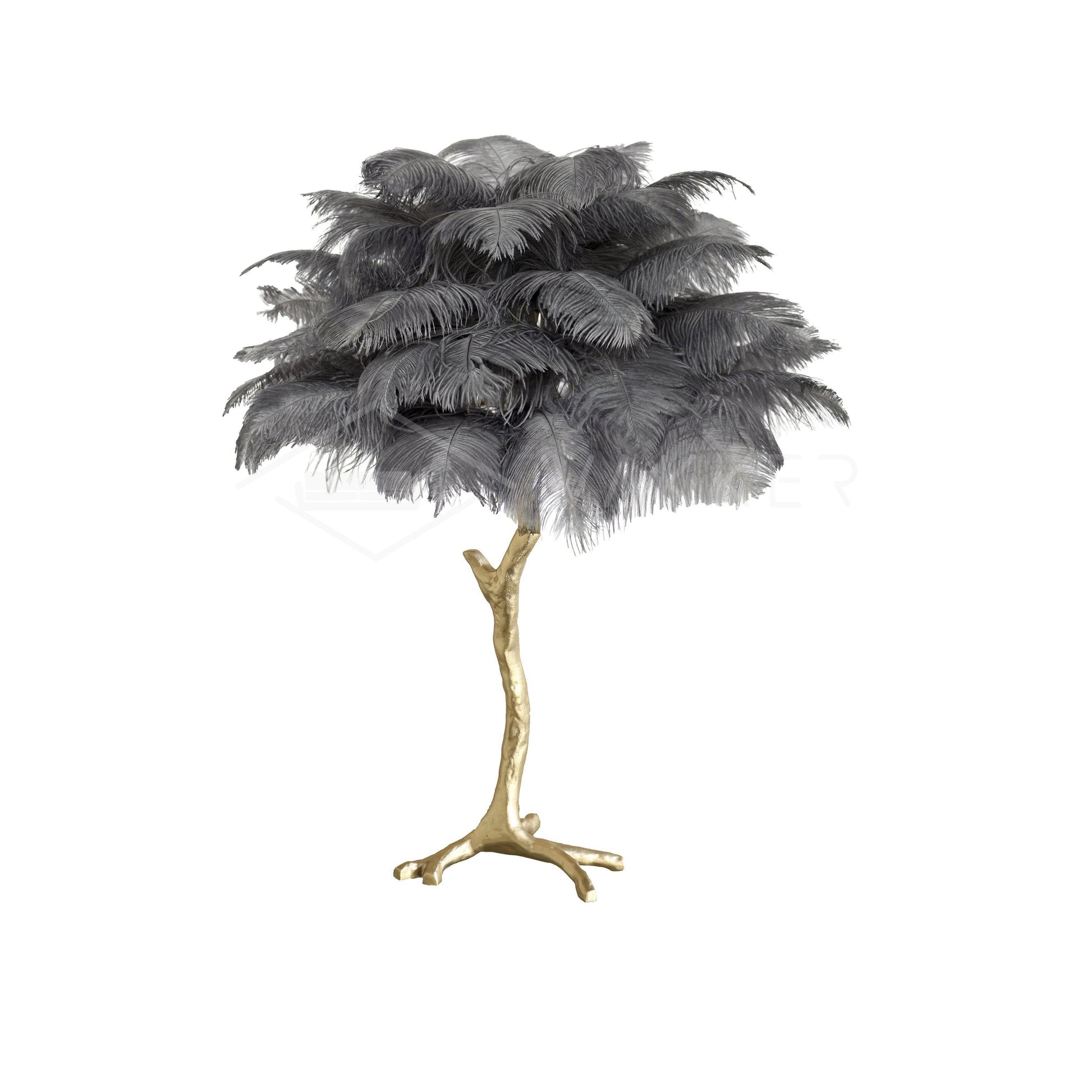 Ostrich Feather Table Lamp with Adjustable Brightness for Living Room & Bedroom Decor