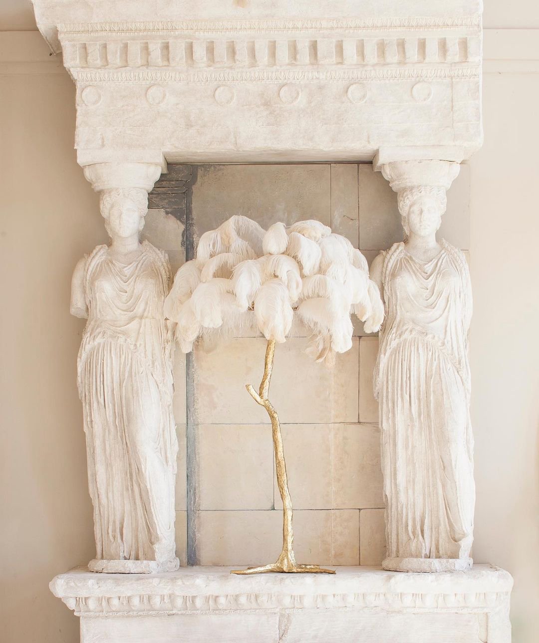 Ostrich Feather Table Lamp with Adjustable Brightness for Living Room & Bedroom Decor