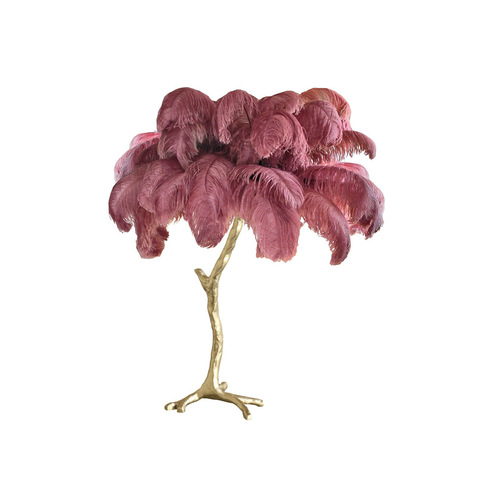 Ostrich Feather Table Lamp with Adjustable Brightness for Living Room & Bedroom Decor