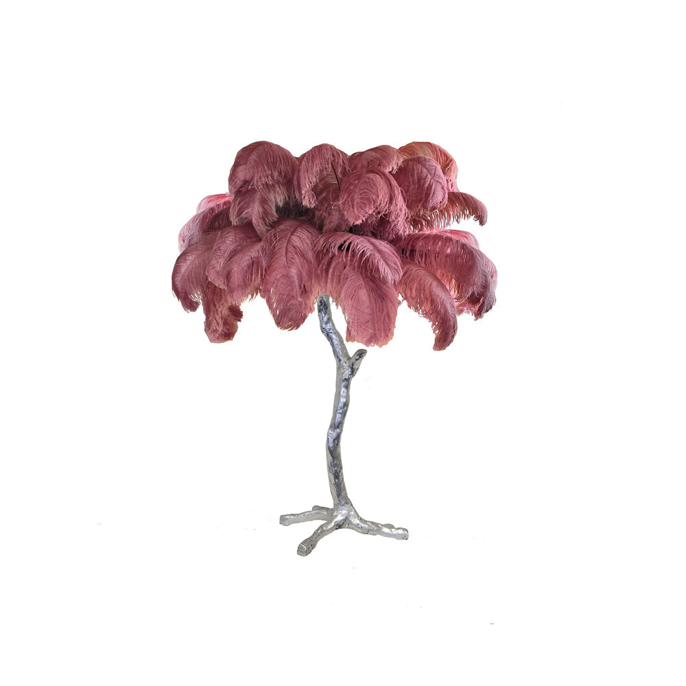 Ostrich Feather Table Lamp with Adjustable Brightness for Living Room & Bedroom Decor
