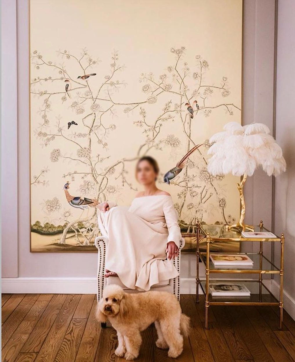 Ostrich Feather Table Lamp with Adjustable Brightness for Living Room & Bedroom Decor