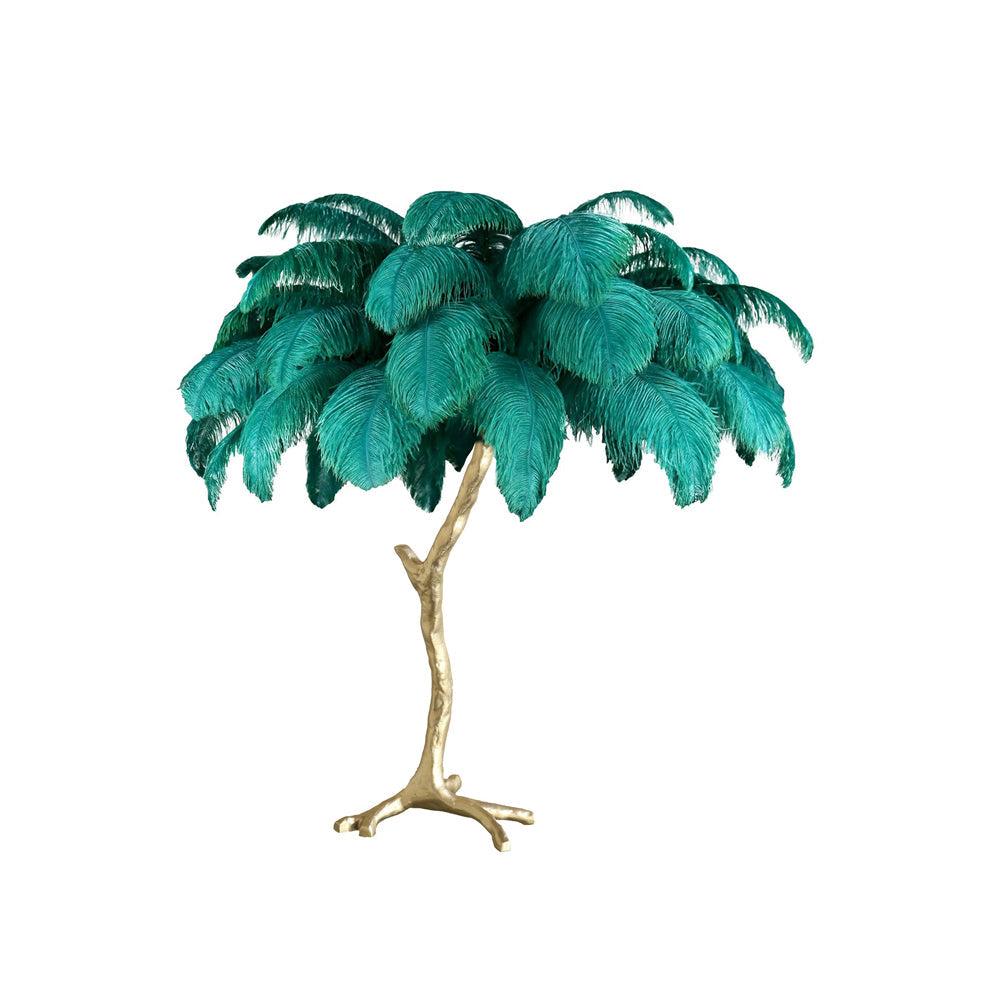 Ostrich Feather Table Lamp with Adjustable Brightness for Living Room & Bedroom Decor