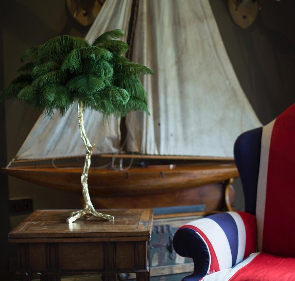 Ostrich Feather Table Lamp with Adjustable Brightness for Living Room & Bedroom Decor