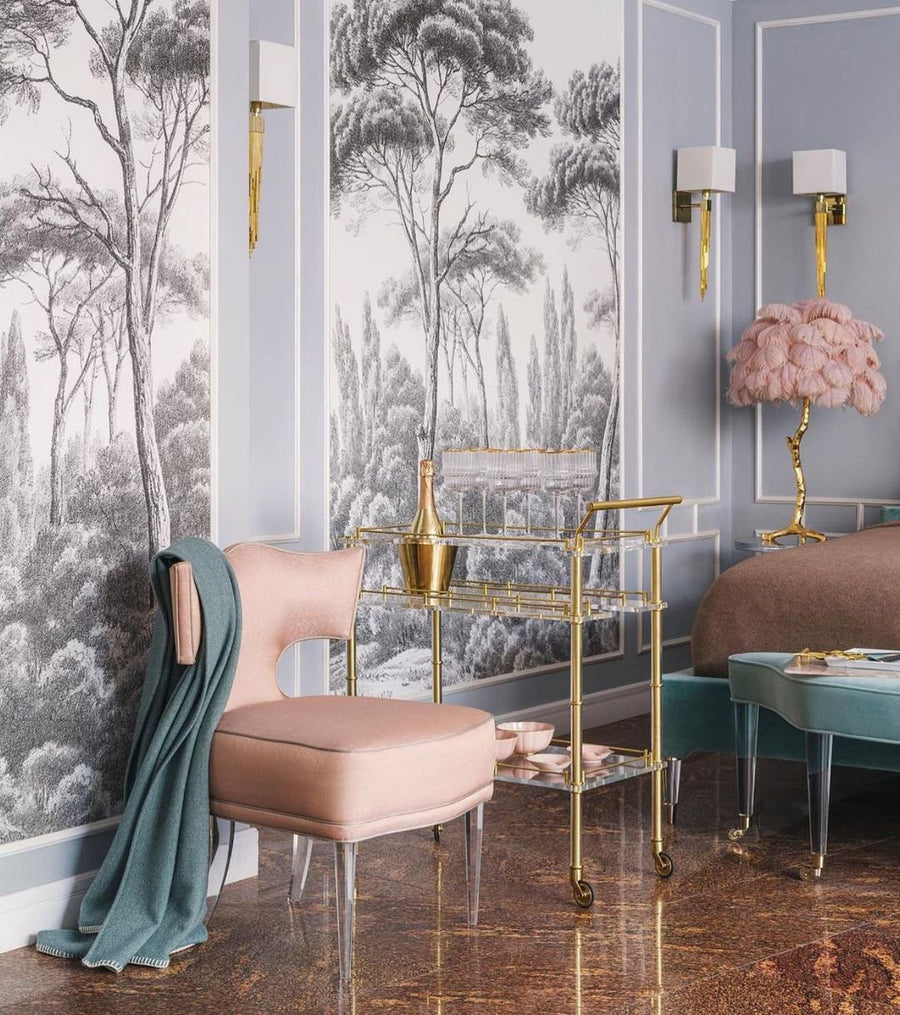 Ostrich Feather Table Lamp with Adjustable Brightness for Living Room & Bedroom Decor