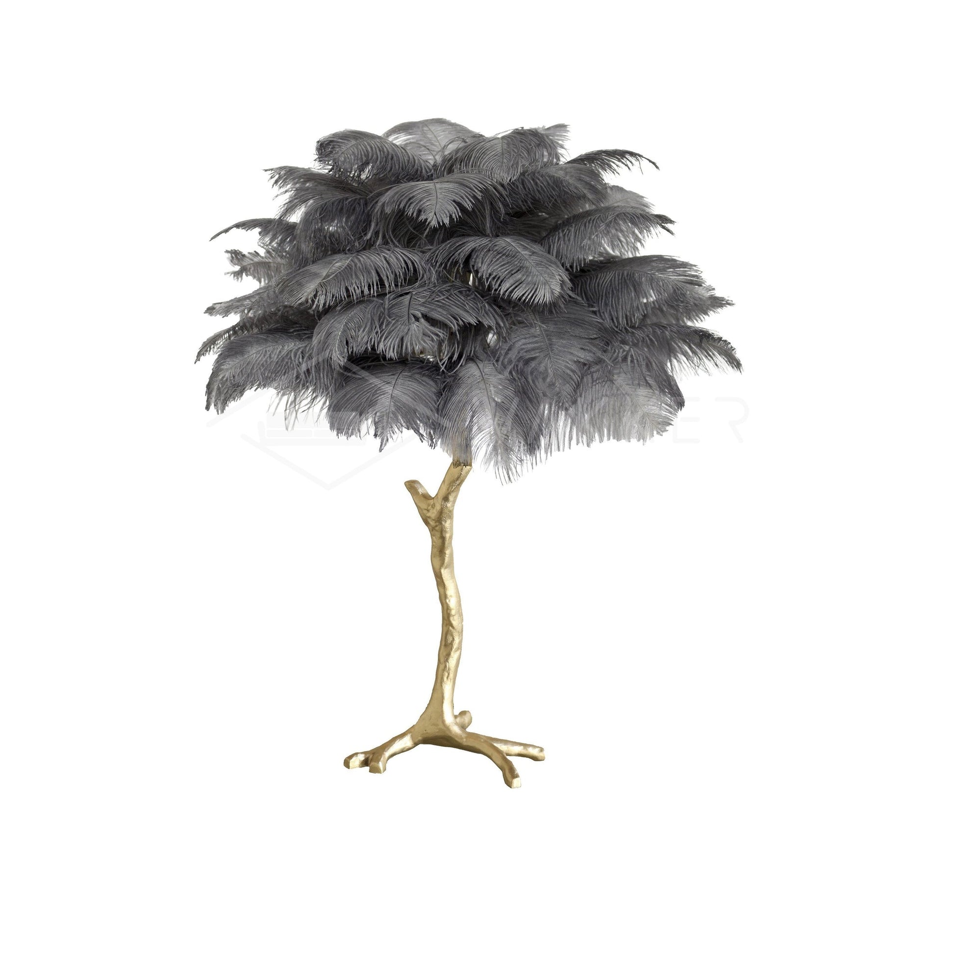 Ostrich Feather Table Lamp with Adjustable Brightness for Living Room & Bedroom Decor