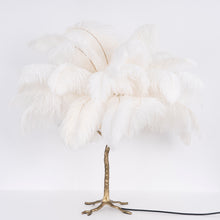 Ostrich Feather Table Lamp with Adjustable Brightness for Living Room & Bedroom Decor