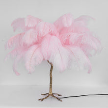 Ostrich Feather Table Lamp with Adjustable Brightness for Living Room & Bedroom Decor