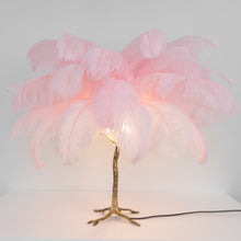 Ostrich Feather Table Lamp with Adjustable Brightness for Living Room & Bedroom Decor
