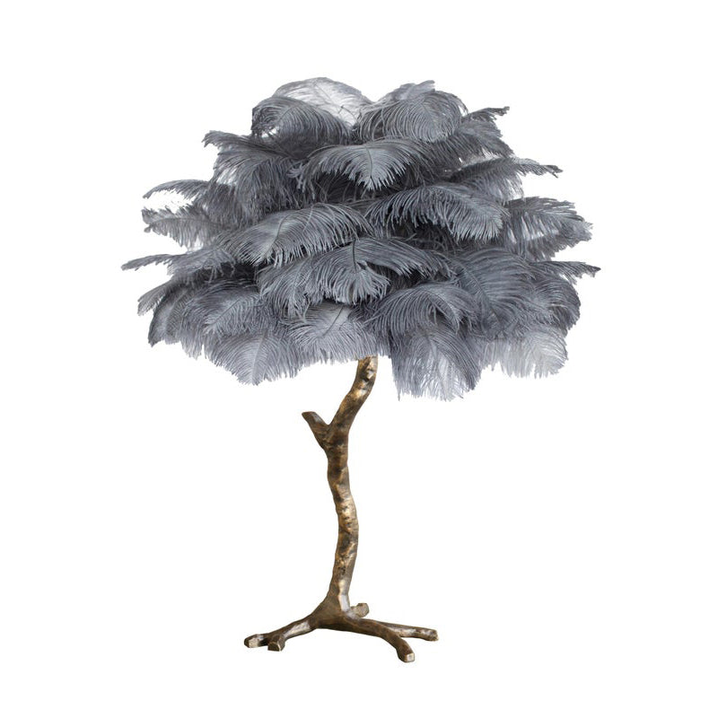 Ostrich Feather Table Lamp with Adjustable Brightness for Living Room & Bedroom Decor
