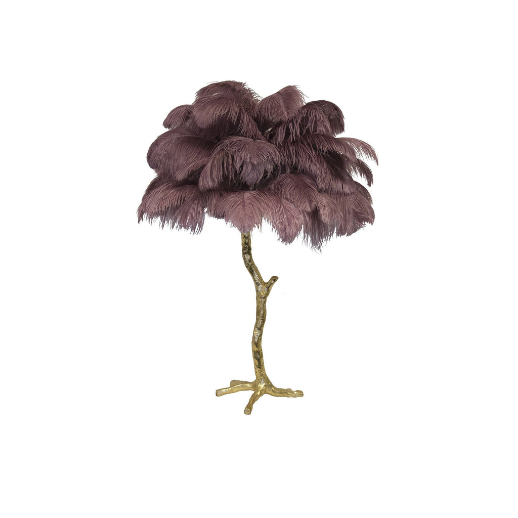 Ostrich Feather Table Lamp with Adjustable Brightness for Living Room & Bedroom Decor