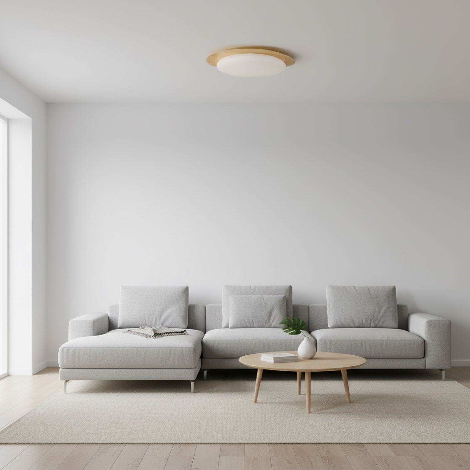 Pebble Ceiling Light | Dimmable, Walnut Wood Grain Design for Indoor Home Decor
