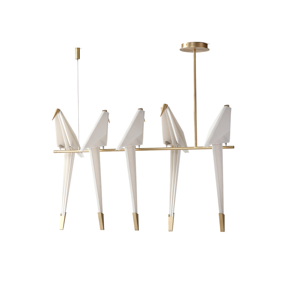 Bird Chandelier Light Fixture - Rustic Hanging Pendant for Living Room & Dining Room Decor