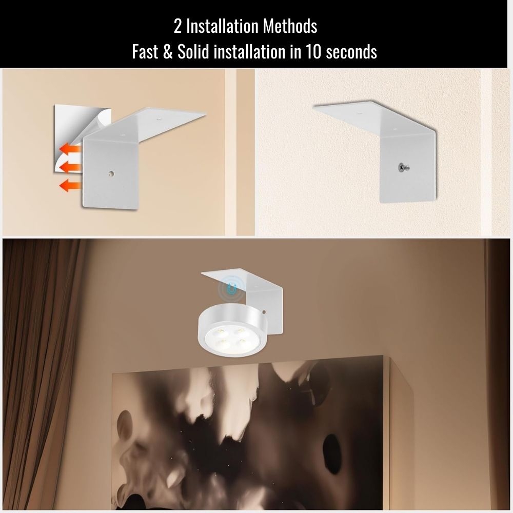 Wireless LED Lighting Trio – Adjustable 80 Lumen Art & Accent Lights with Remote Control, 3 Color Temperatures