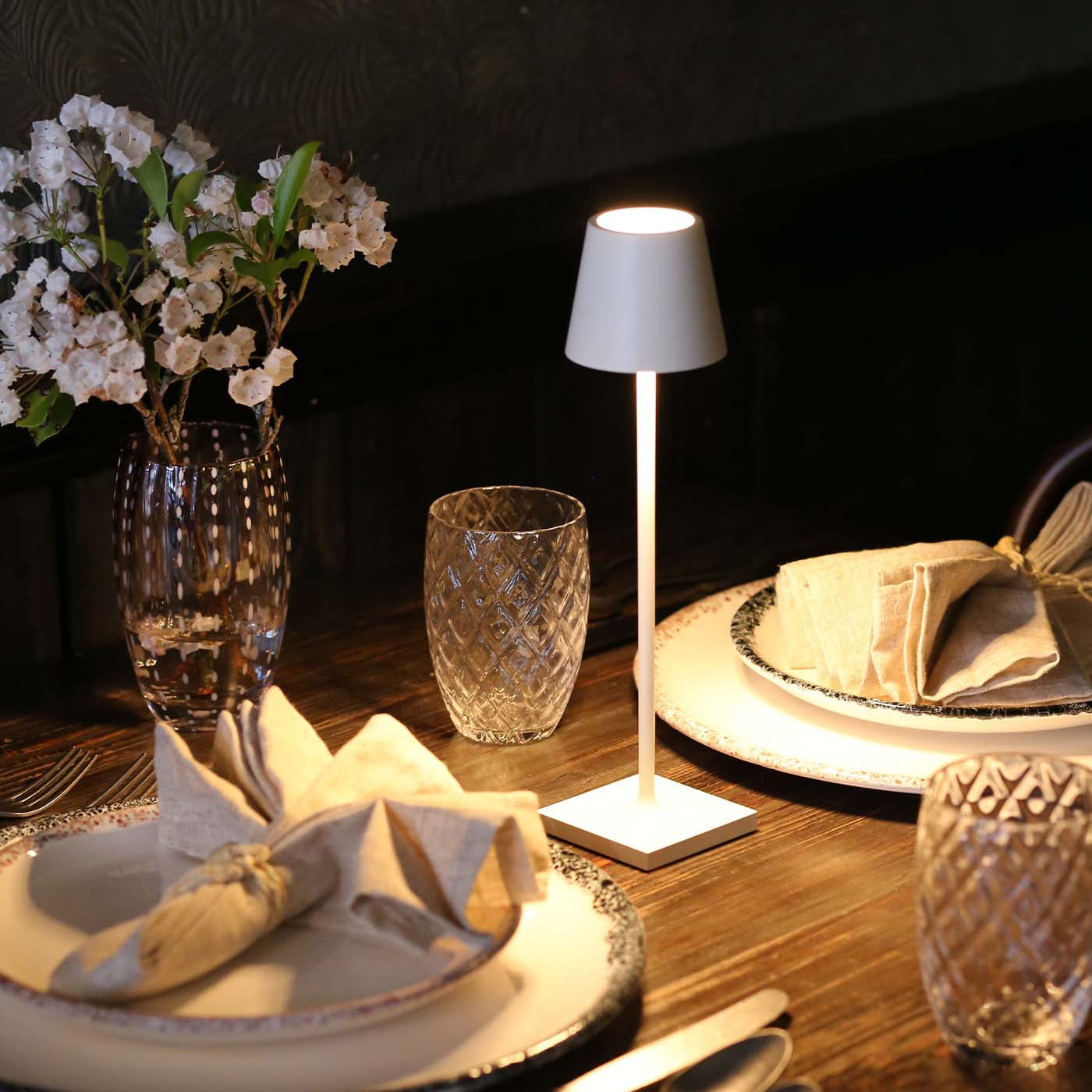 LED Battery-Powered Table Lamp with Built-in Rechargeable Design for Indoor & Outdoor Use