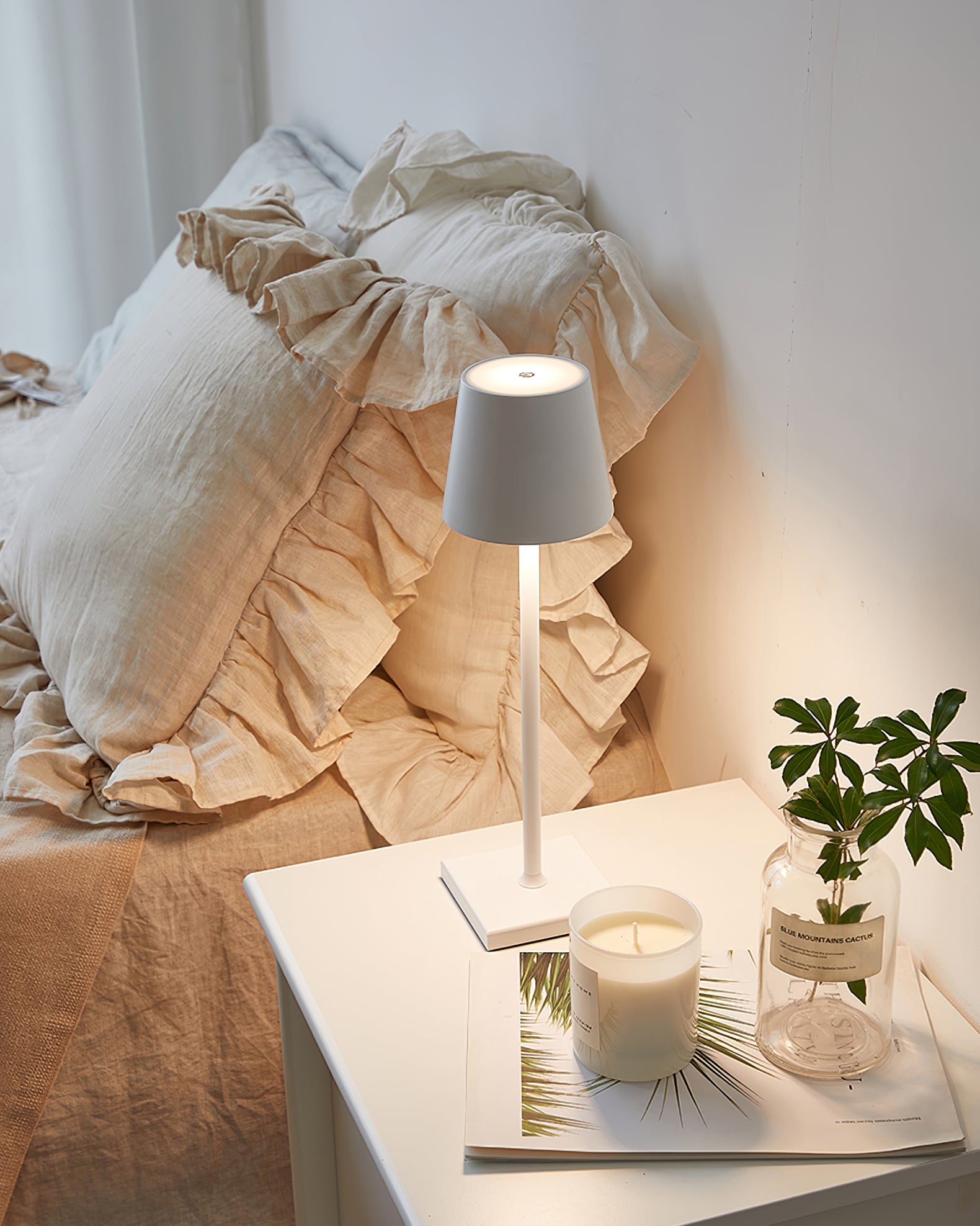 LED Battery-Powered Table Lamp with Built-in Rechargeable Design for Indoor & Outdoor Use