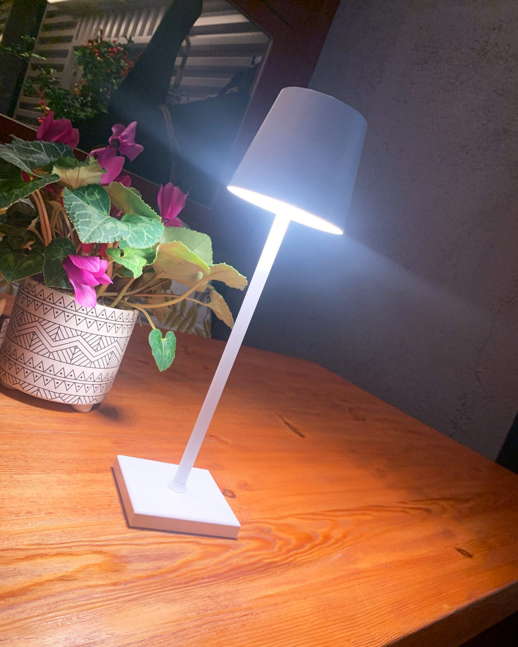 LED Battery-Powered Table Lamp with Built-in Rechargeable Design for Indoor & Outdoor Use