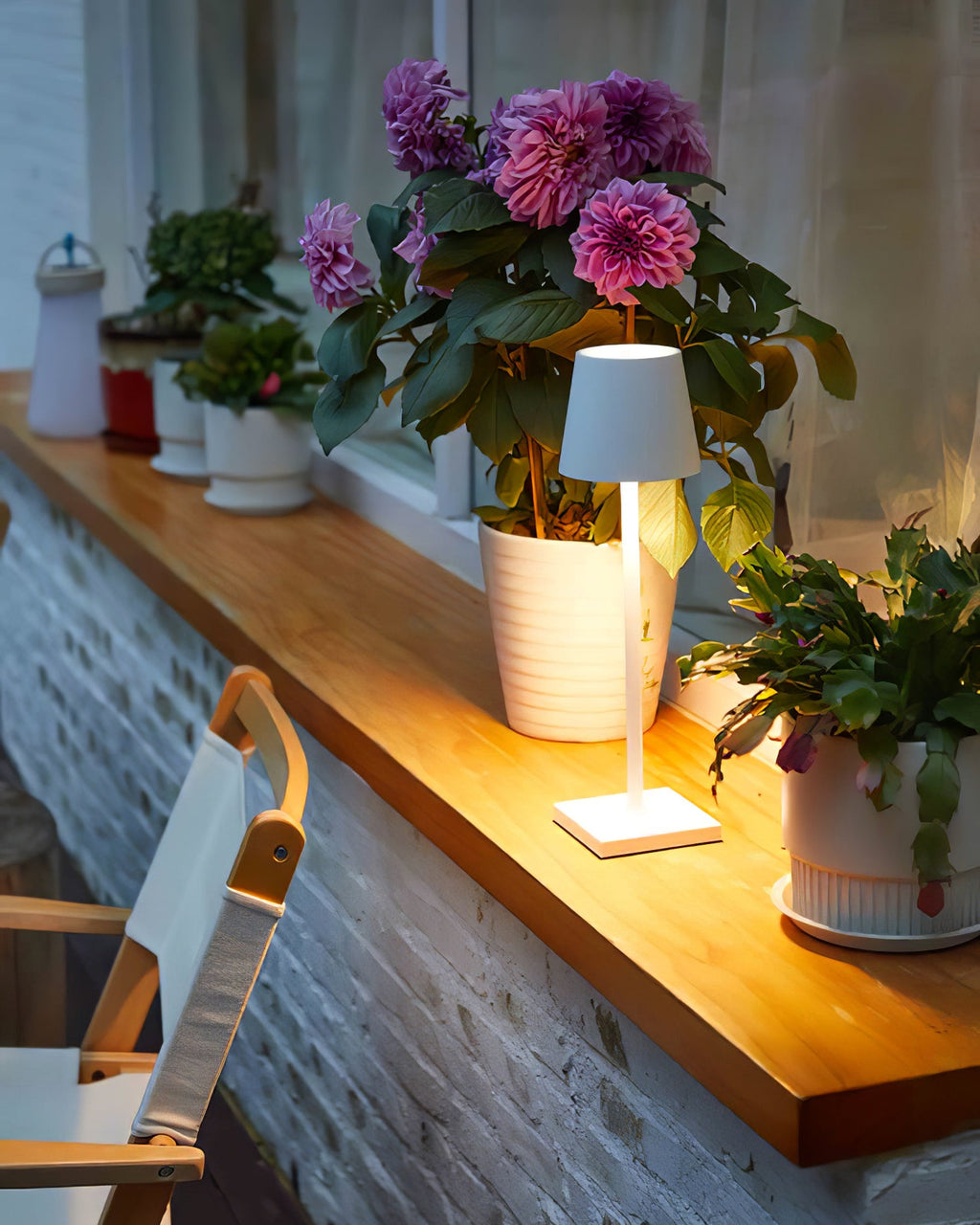 LED Battery-Powered Table Lamp with Built-in Rechargeable Design for Indoor & Outdoor Use