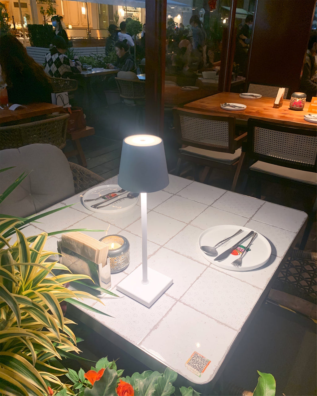 LED Battery-Powered Table Lamp with Built-in Rechargeable Design for Indoor & Outdoor Use
