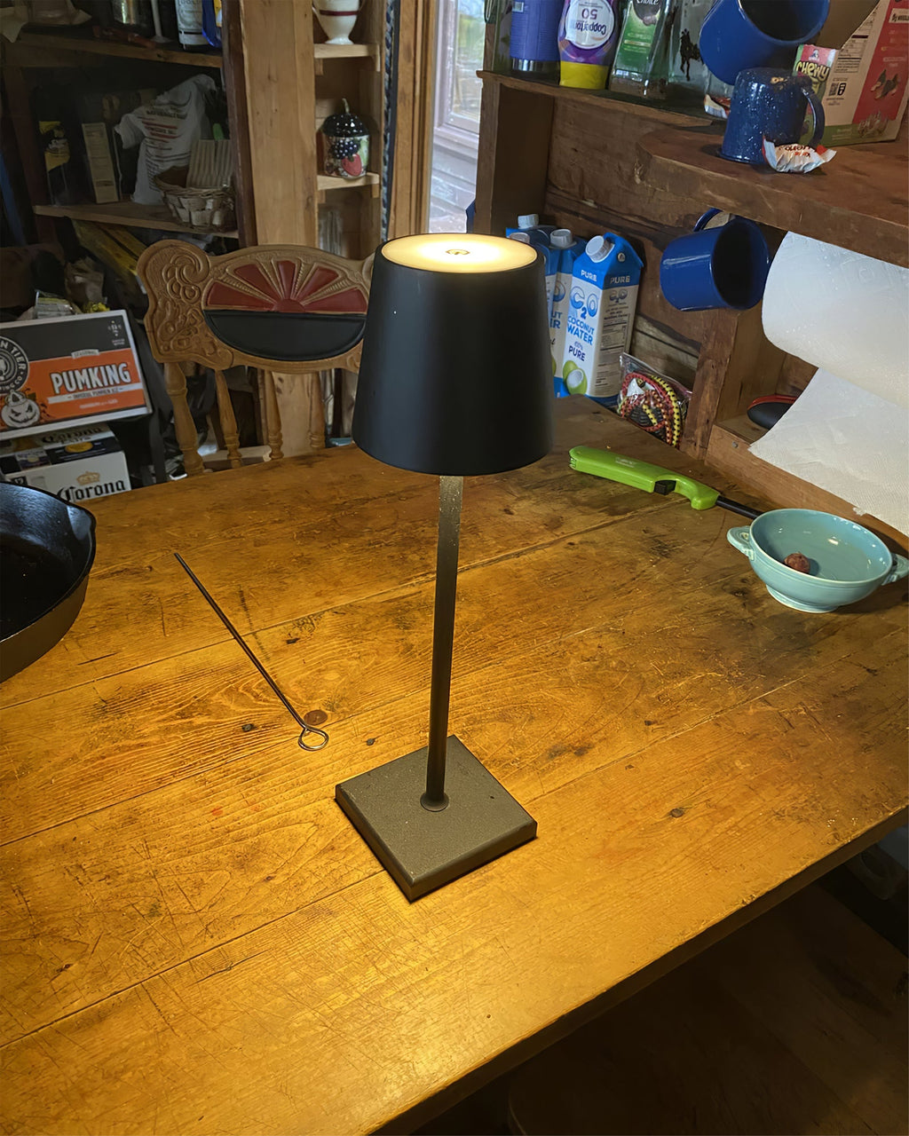 LED Battery-Powered Table Lamp with Built-in Rechargeable Design for Indoor & Outdoor Use