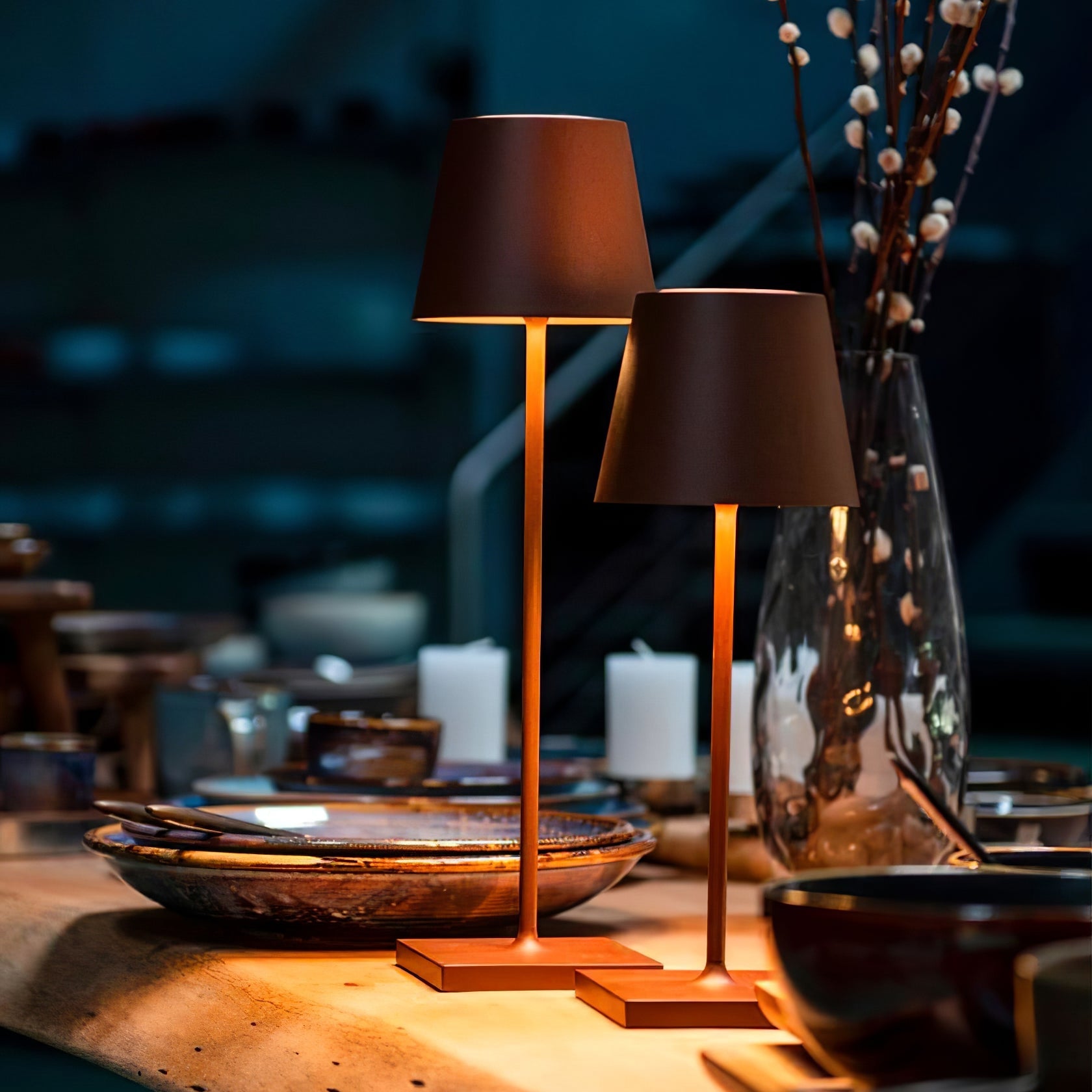 LED Built-in Battery Table Lamp - Portable Wireless Light for Home, Office, and Outdoor Use