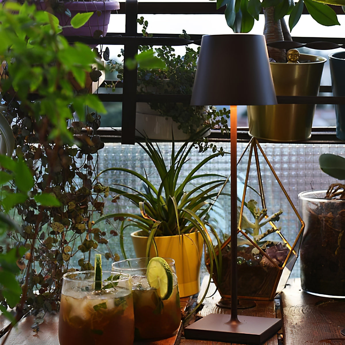 LED Battery-Powered Table Lamp with Built-in Rechargeable Design for Indoor & Outdoor Use