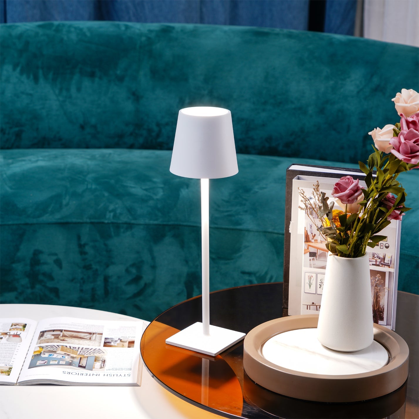LED Battery-Powered Table Lamp with Built-in Rechargeable Design for Indoor & Outdoor Use