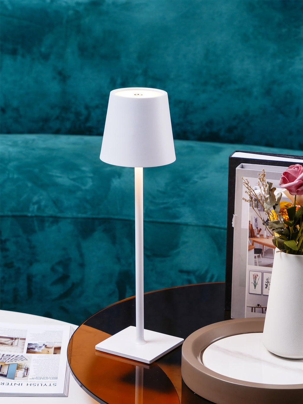 LED Battery-Powered Table Lamp with Built-in Rechargeable Design for Indoor & Outdoor Use