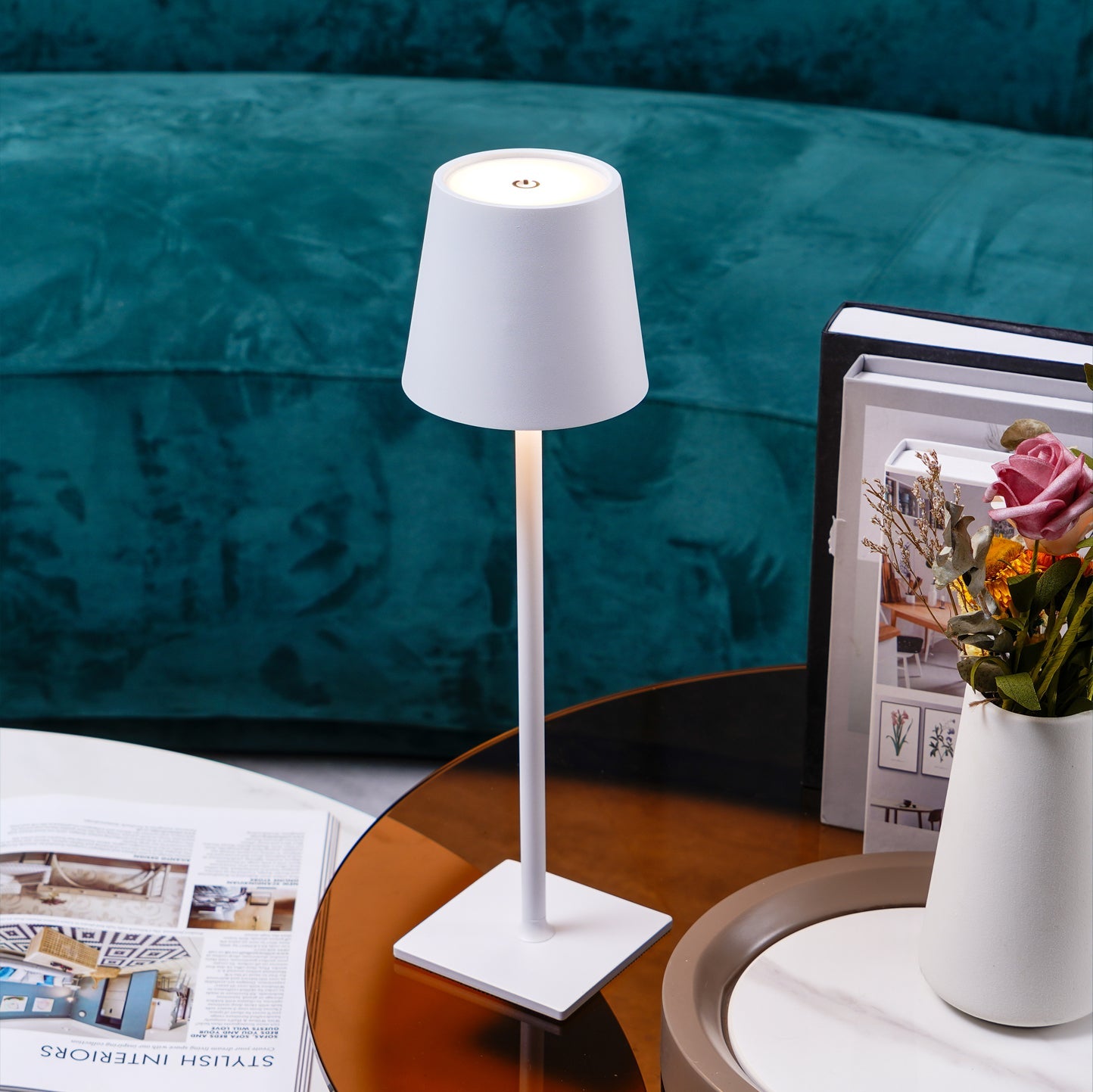 LED Battery-Powered Table Lamp with Built-in Rechargeable Design for Indoor & Outdoor Use