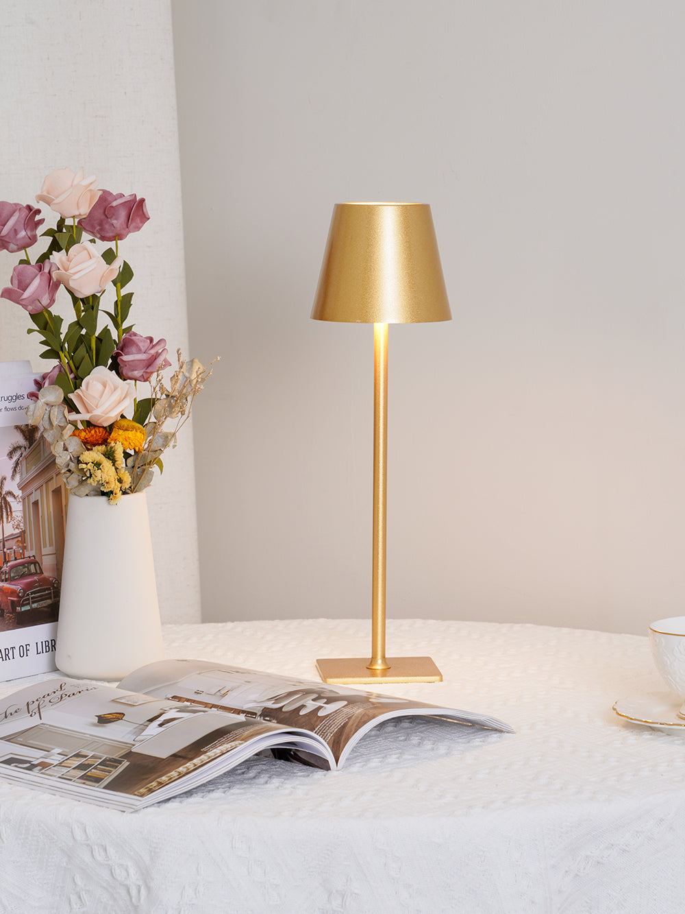 LED Battery-Powered Table Lamp with Built-in Rechargeable Design for Indoor & Outdoor Use