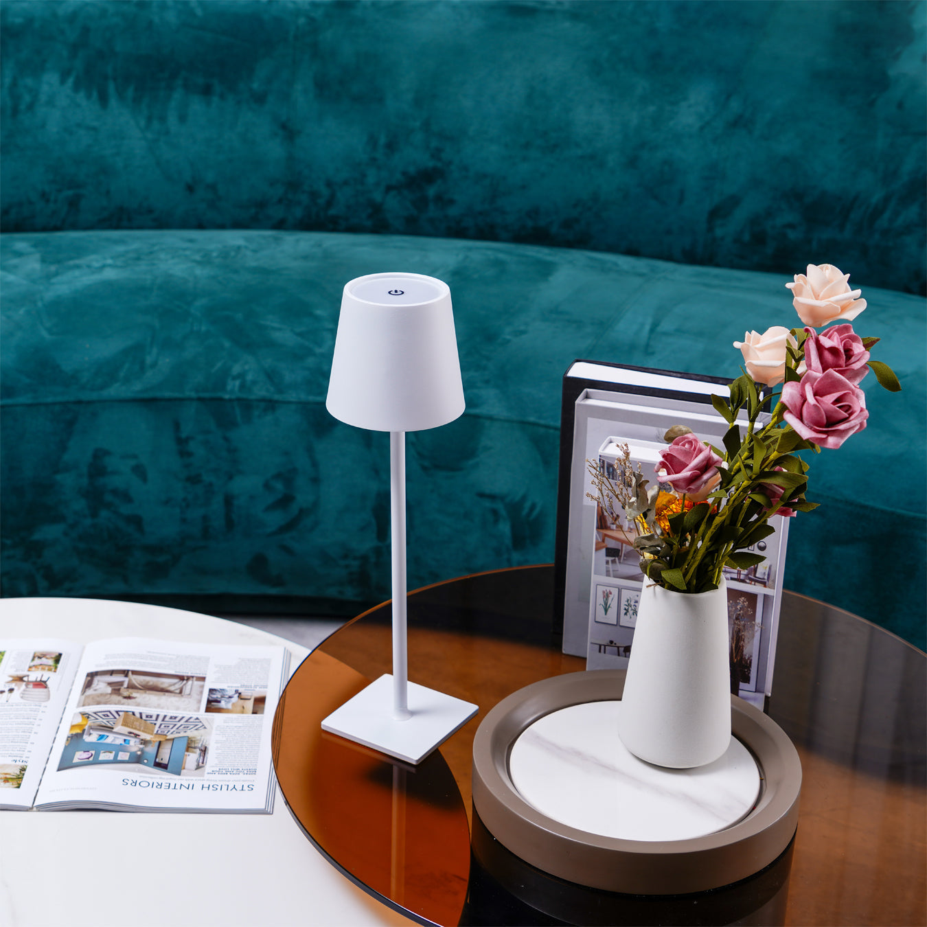 LED Battery-Powered Table Lamp with Built-in Rechargeable Design for Indoor & Outdoor Use