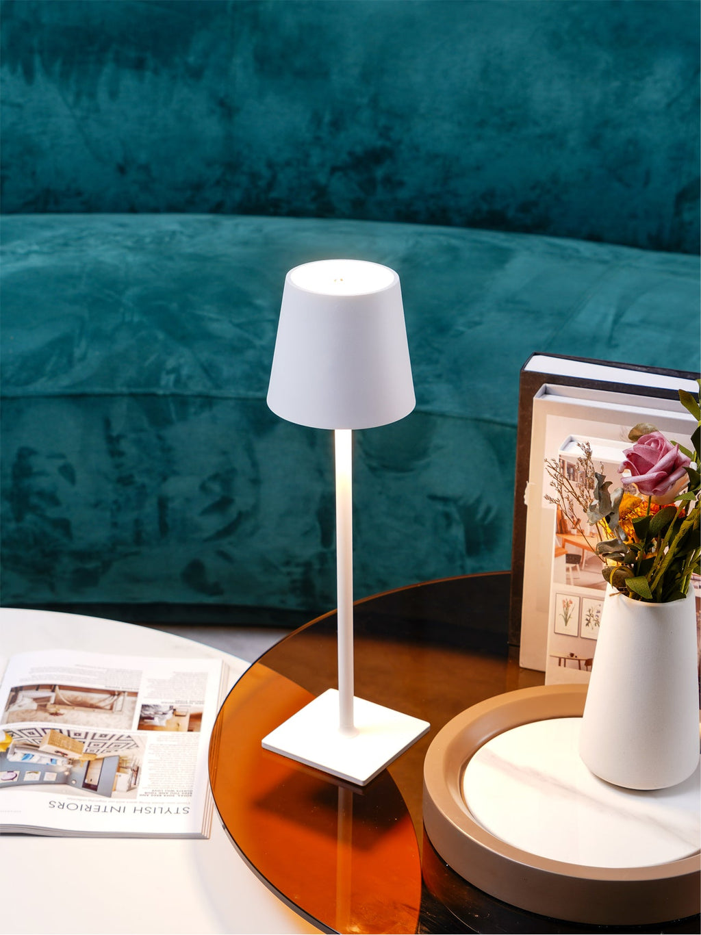 LED Battery-Powered Table Lamp with Built-in Rechargeable Design for Indoor & Outdoor Use