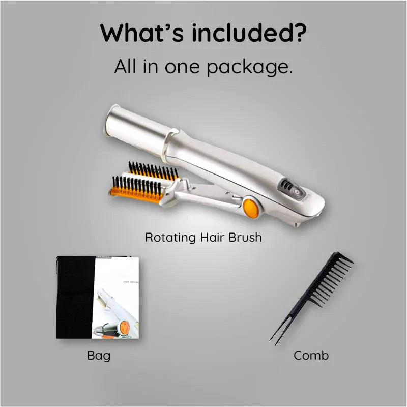 Professional 2-in-1 Rotating Iron Hair Brush - Woman Styling Tool