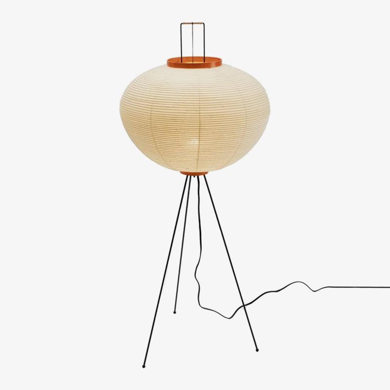 Rice Paper Floor Lamp with Wooden Base - Soft Ambient Lighting for Living Room & Bedroom Decor
