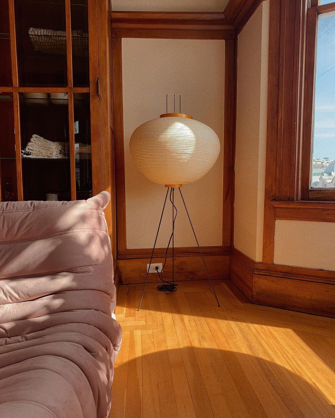 Rice Paper Floor Lamp | Mulberry Paper Shade, Metal Base & Ideal for Indoor Lighting