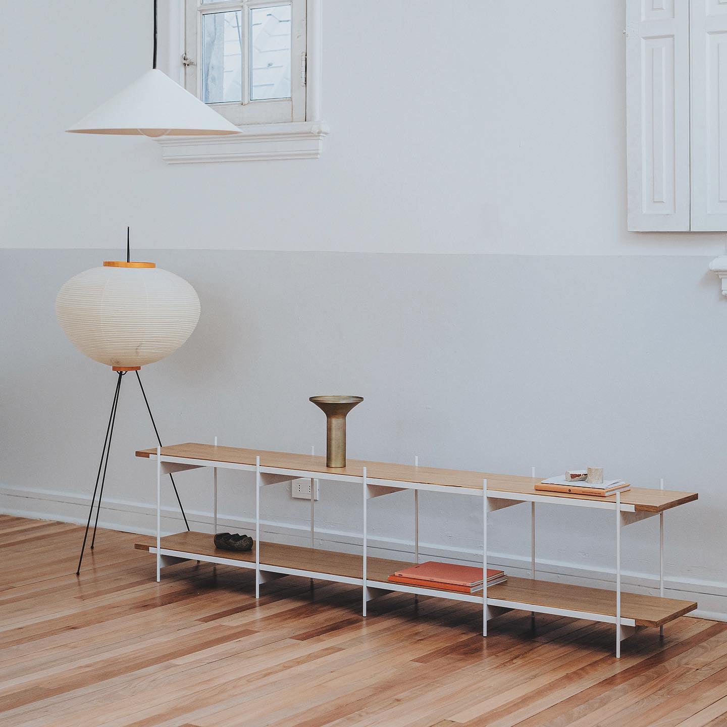 Rice Paper Floor Lamp with Wooden Base - Soft Ambient Lighting for Living Room & Bedroom Decor