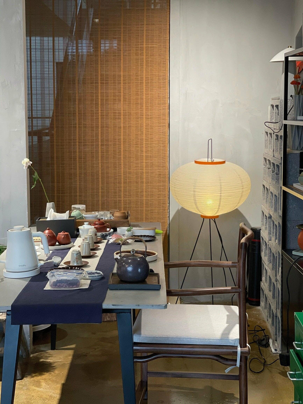 Rice Paper Floor Lamp | Mulberry Paper Shade, Metal Base & Ideal for Indoor Lighting