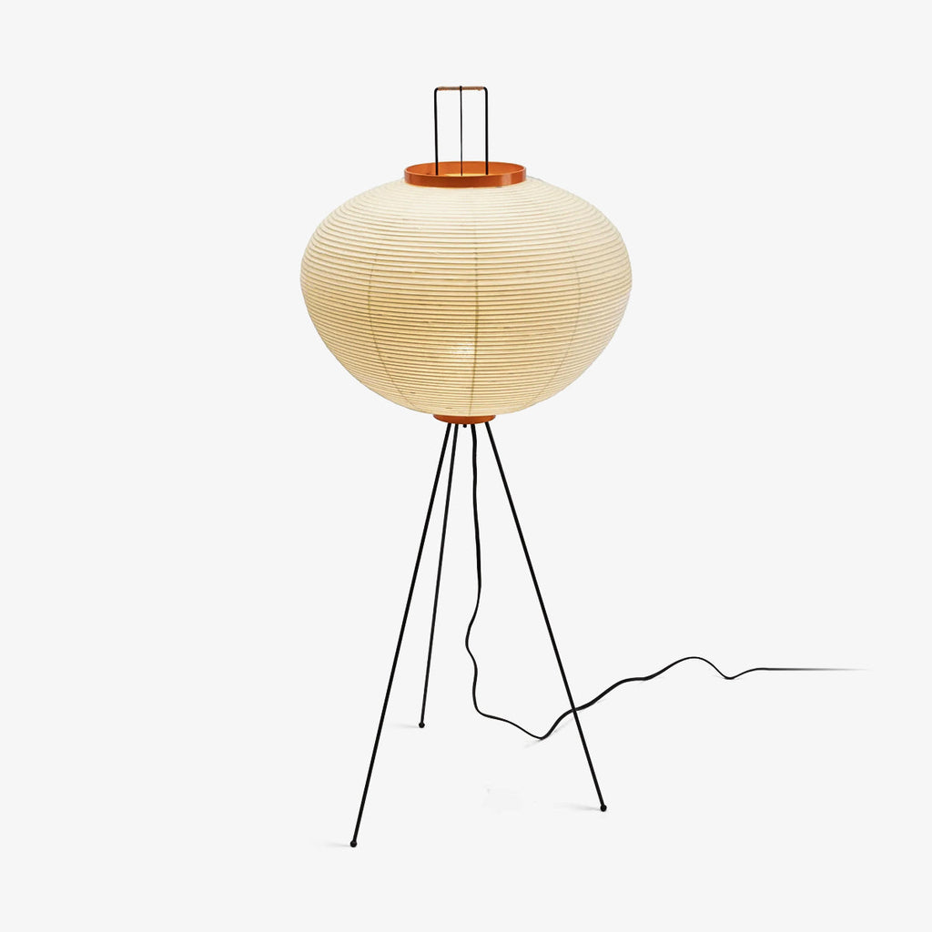 Rice Paper Floor Lamp with Wooden Base - Soft Ambient Lighting for Living Room & Bedroom Decor