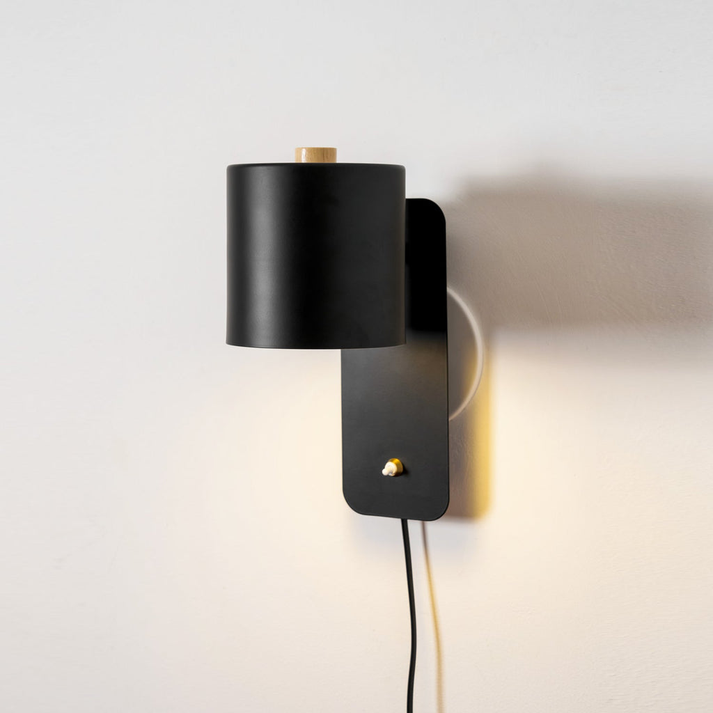 Rotatable Cylinder Plug-in Wall Lamp | 350-Degree Adjustable, Minimalist Design for Modern Indoor Spaces